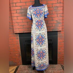 Flying Tomato Maxi Dress Bohemian Bell Sleeves Ruffle Neck‎ Off Shoulder Size XS